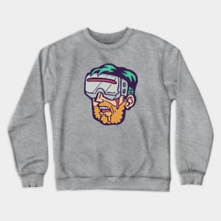 Cyberpunk VR headset player gamer - illustration Crewneck Sweatshirt